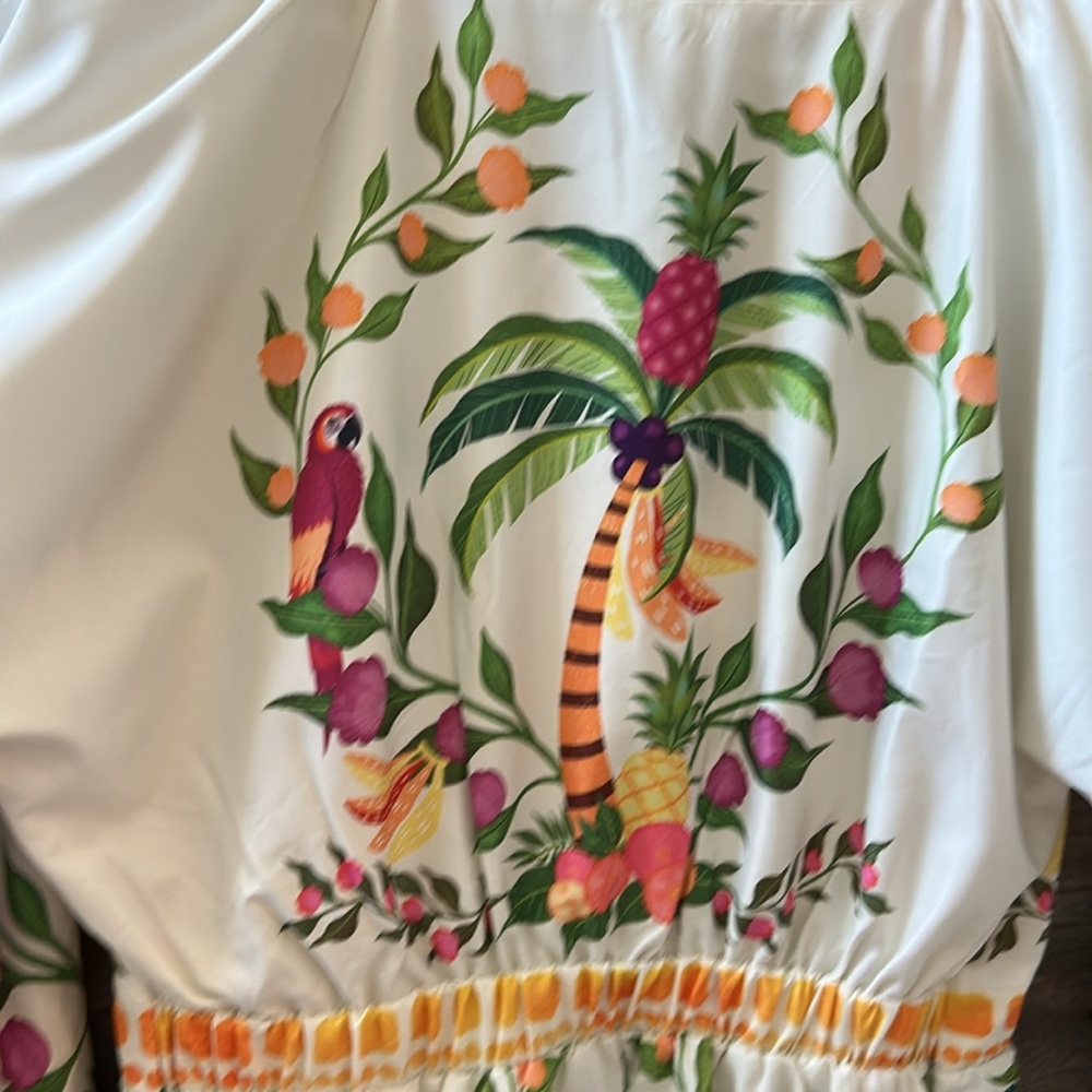 NWOT Sunday Up Yellow Green Dolce Vita Italy Lemon Printed Abstract Dress Small - Picture 7 of 9